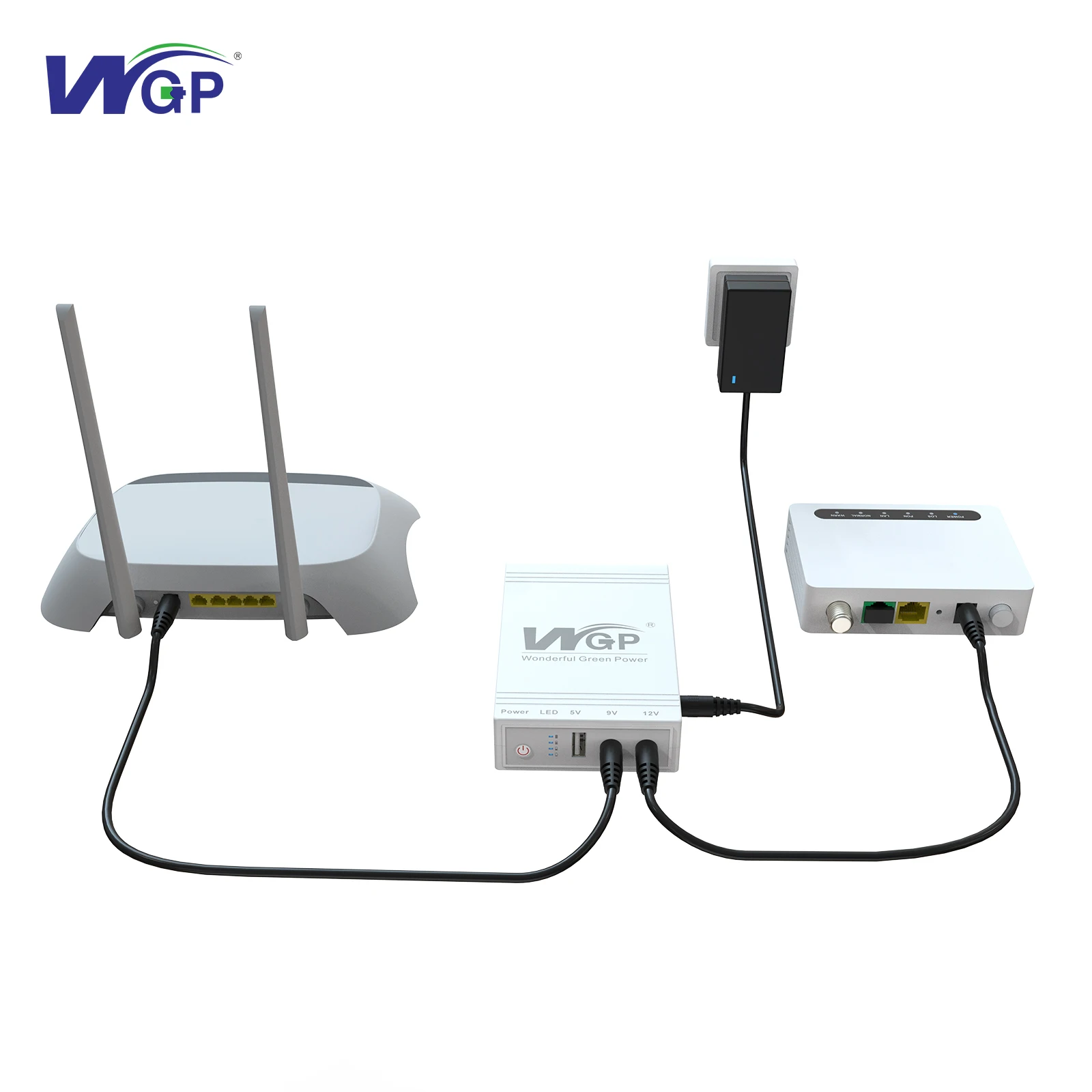 WGP 65.12wh 17600mah mini dc ups 5V9V12V ups for wifi router 12V smart mini dc ups