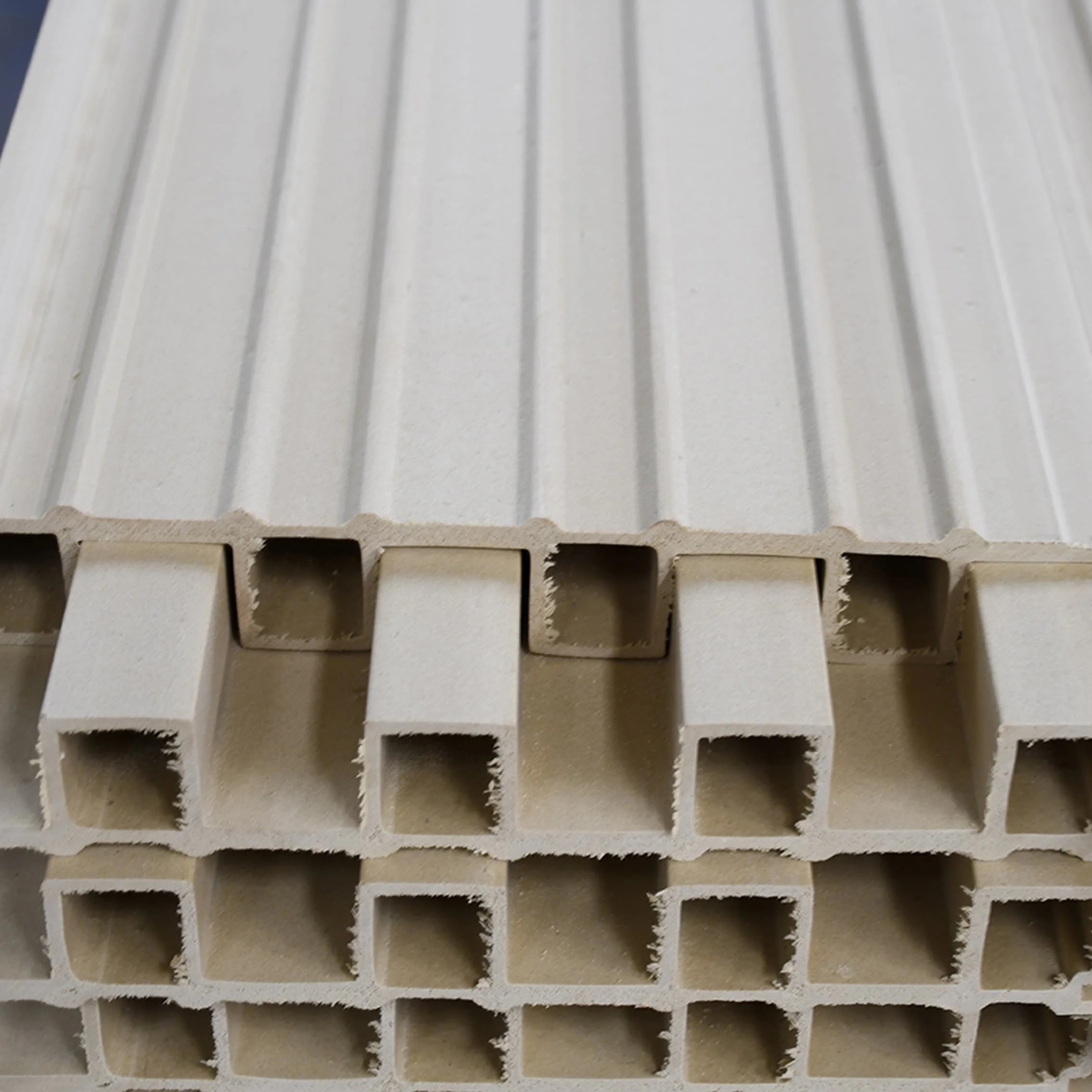 Factory Indoor Decor Wood Plastic Composite PVC Coating Cladding Fluted Wall Board WPC Interior Wall Panel