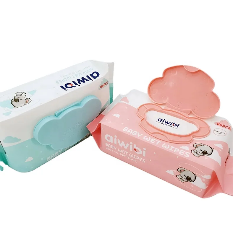 High Quality Cleaning Baby Wet Wipes Unscented awibi disposable water wipes  for  skin hand face