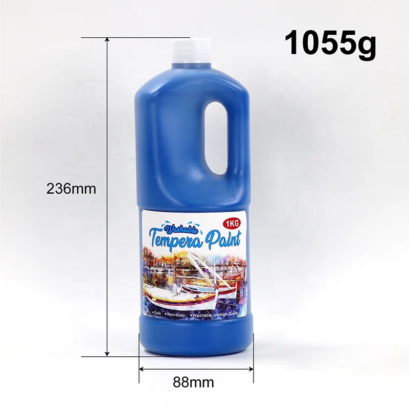 Liquid Tempera Bulk Paint for kids 1kg ,12 Colors, Great for Arts & Crafts and School