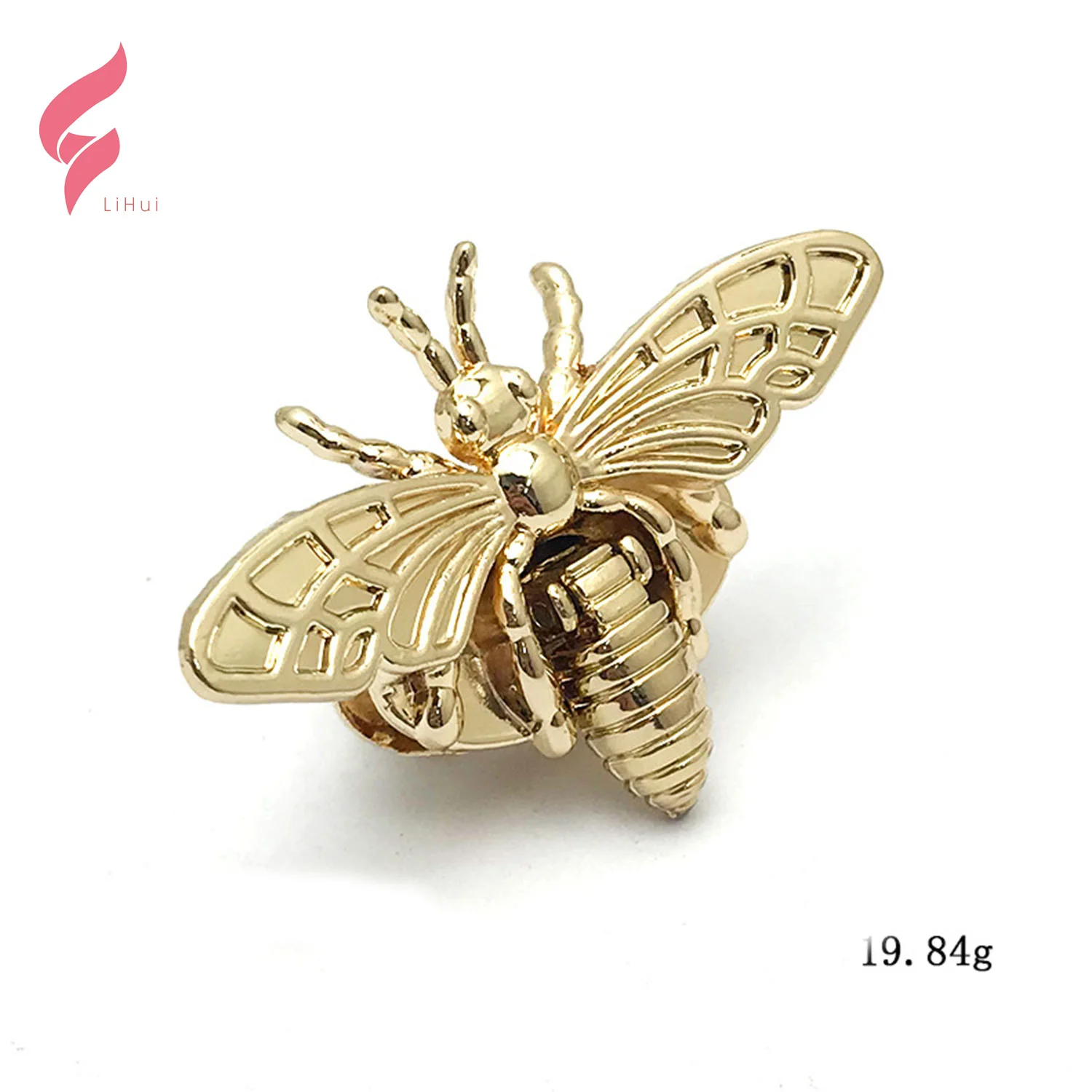 LiHui Hardware fashion bee shape buckle clasps metal accessories decoration bag various zinc alloy turn lock for handbags