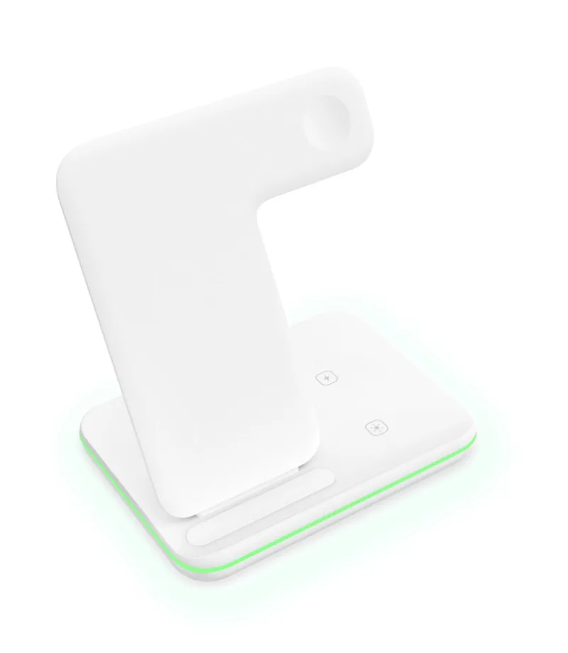  WELUV Бесплатный образец 3 в 1 Беспроводная зарядка подставка для Apple Watch iPhone 11 X XS XR 8 Airpods Pro 15W Qi быстрое зарядное