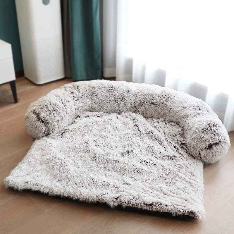 Faux Fur Large plush multifunction Pet Blanket Sofa Bed Luxury Washable Waterproof Removable Cover Dog Pet Sofa Bed with Zippers
