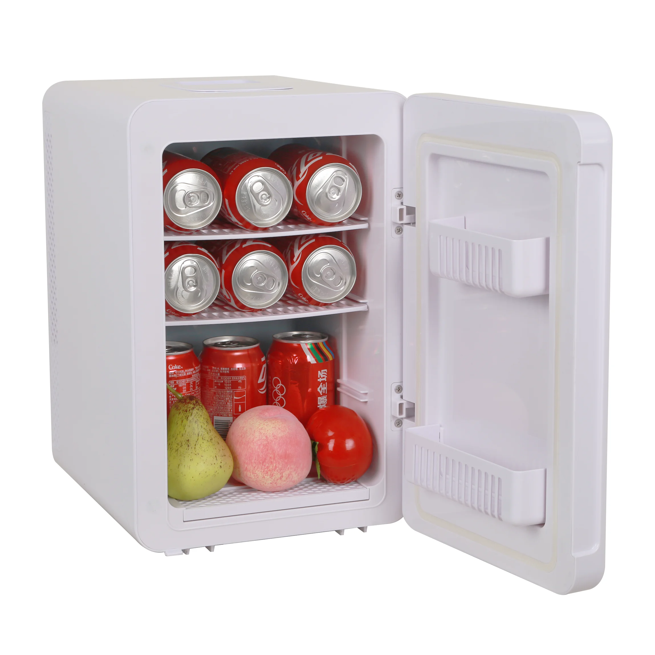Retro Mini Fridge 2024 15 Litre New Glass Door 110v Ac Dc Low Noise Warm And Cold For Room Design