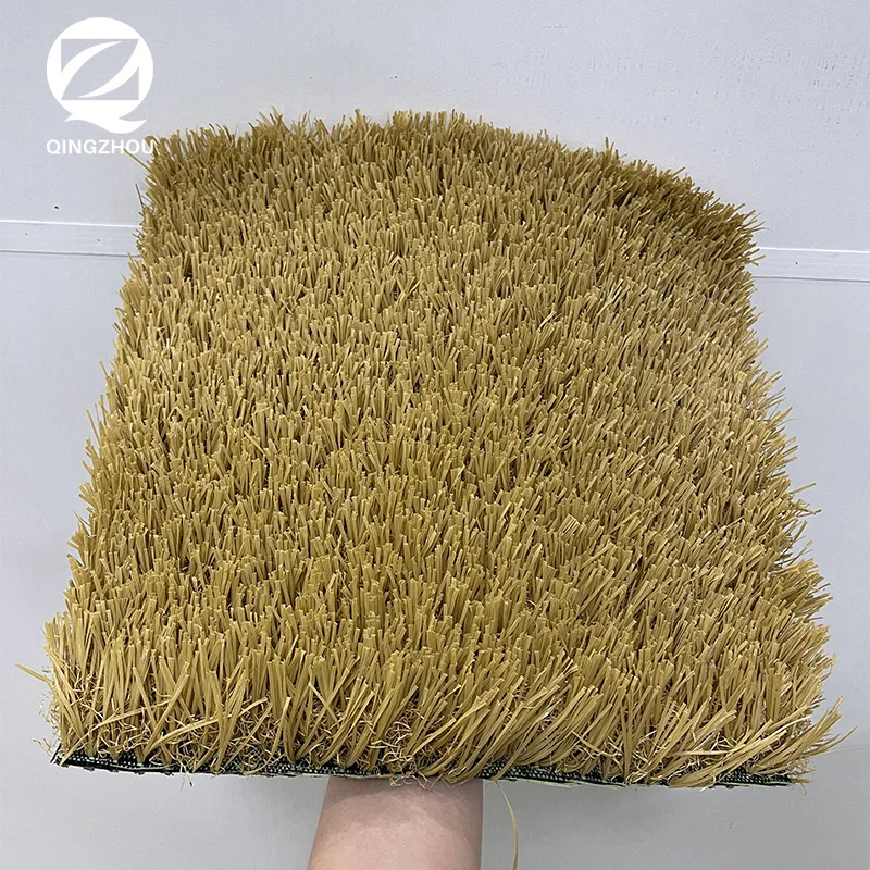 QINGZHOU artificial grass outdoor landscape synthetic turf artificial dry grass yellow color artificial grass synthetic lawn