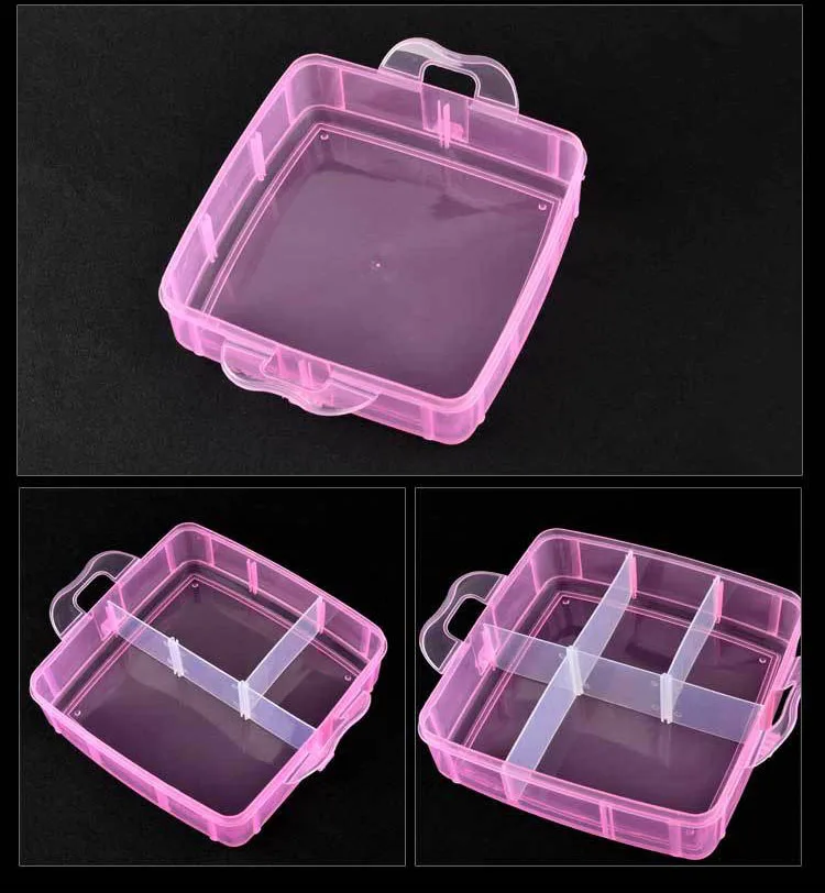 3-layers Detachable DIY Desktop Storage Box Clear Plastic Storage Box Jewelry Organizer Holder Cabinets For Beads Crafts Case