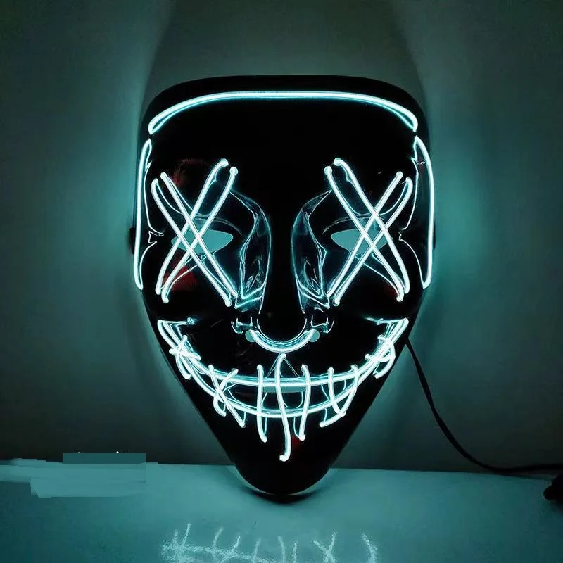 Were Wolf Smile вечерние Rave светодио дный светильник вверх лицо светится в Dork клоун накидка и Хэллоуин 2021