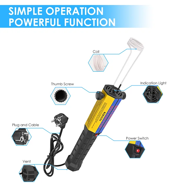 Small portable induction Metal Heater 1100W magnetic induction heating machine with 8 coil