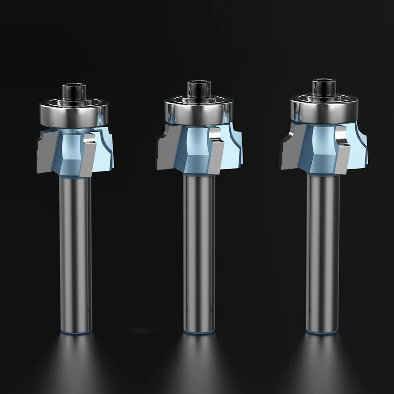 HUHAO four flutes round over flush trimming bit classical plunge router bits woodworking milling cutter with bearing