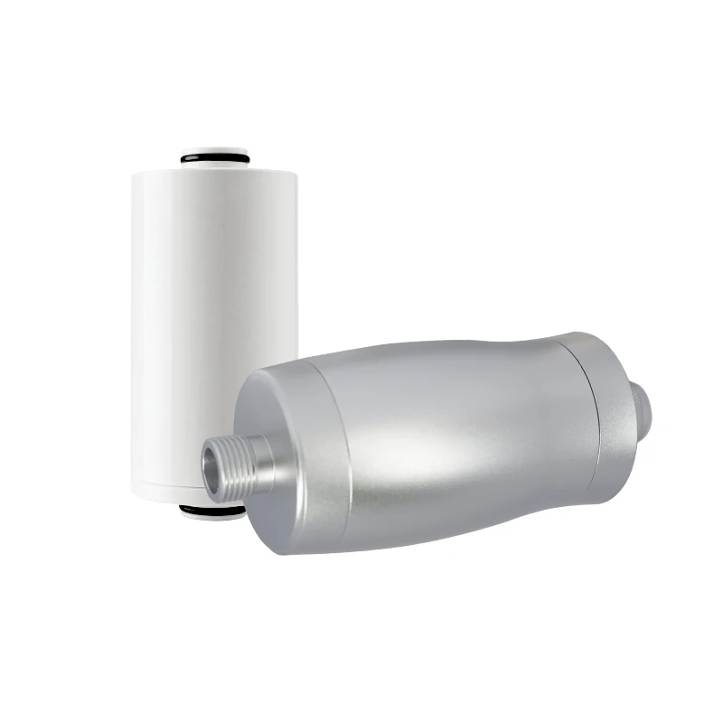 Stainless Steel Shower Water Filter Removes Chlorine, Fluoride, Heavy Metals with 2 Cartridges