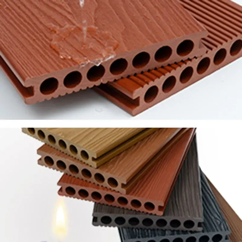 Wholesale Popular 3D Wood Plastic Composite Door Wpc Solid Decking Uv-Resistant Flooring Outdoor Decking Tiles