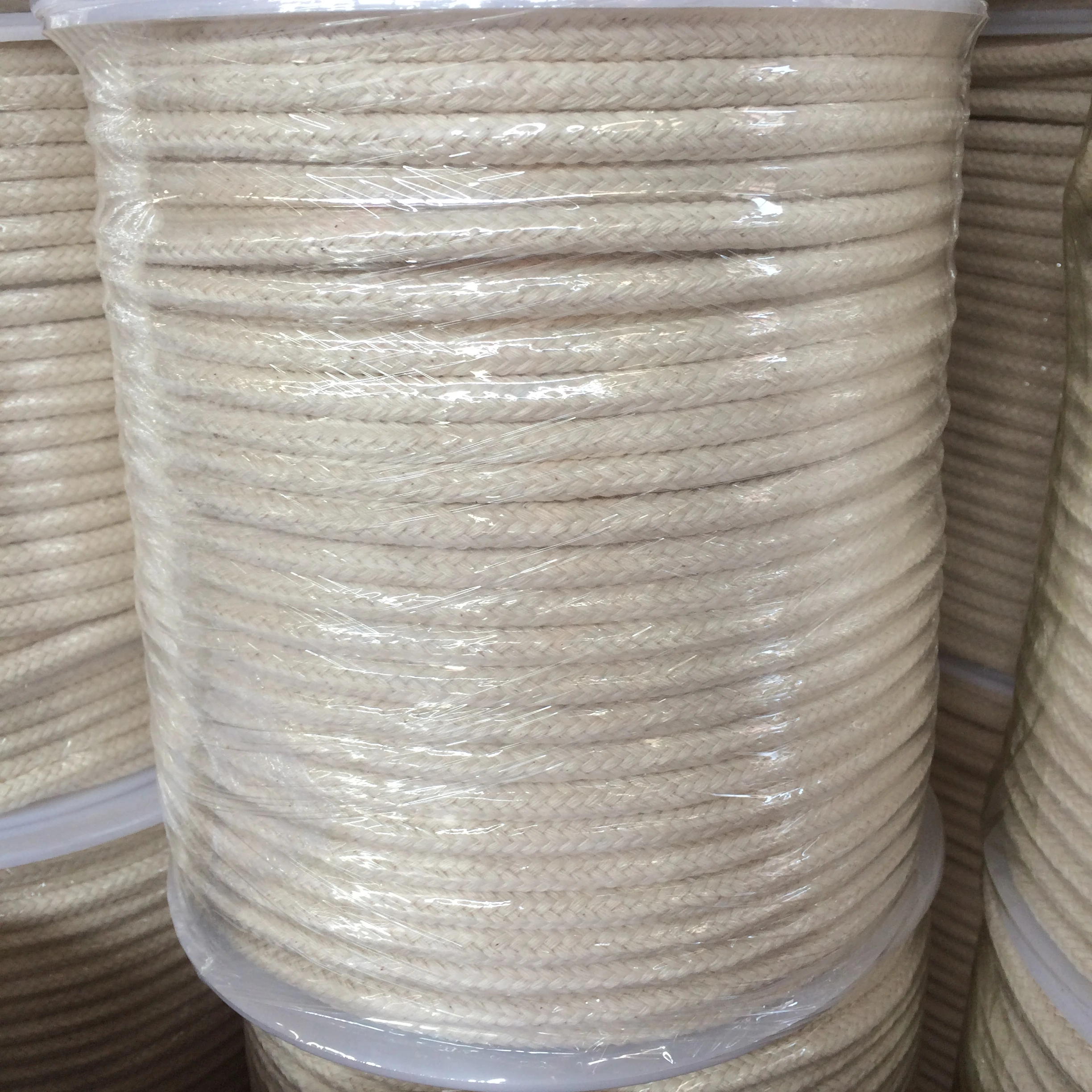 6mm Synthetic(poly Yarn)  Core Cotton Sash Cord,16 Strand Braided Rope