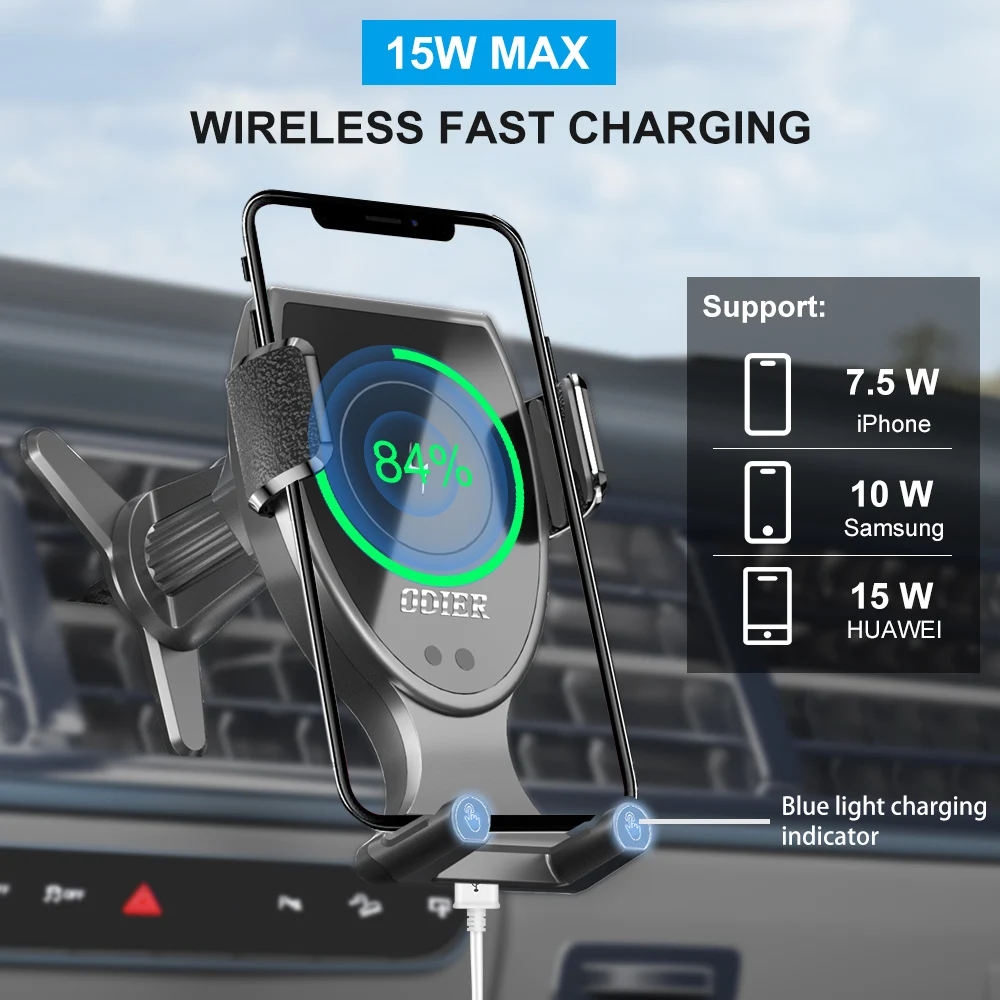Touch switch wireless car charger wireless phone charger car wireless phone charger with car mount
