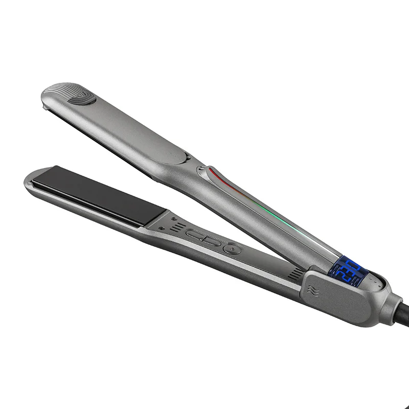 Custom professional personalized 450 degrees fast heating Nano Titanium Tourmaline Ionic LCD hair straightener flat iron