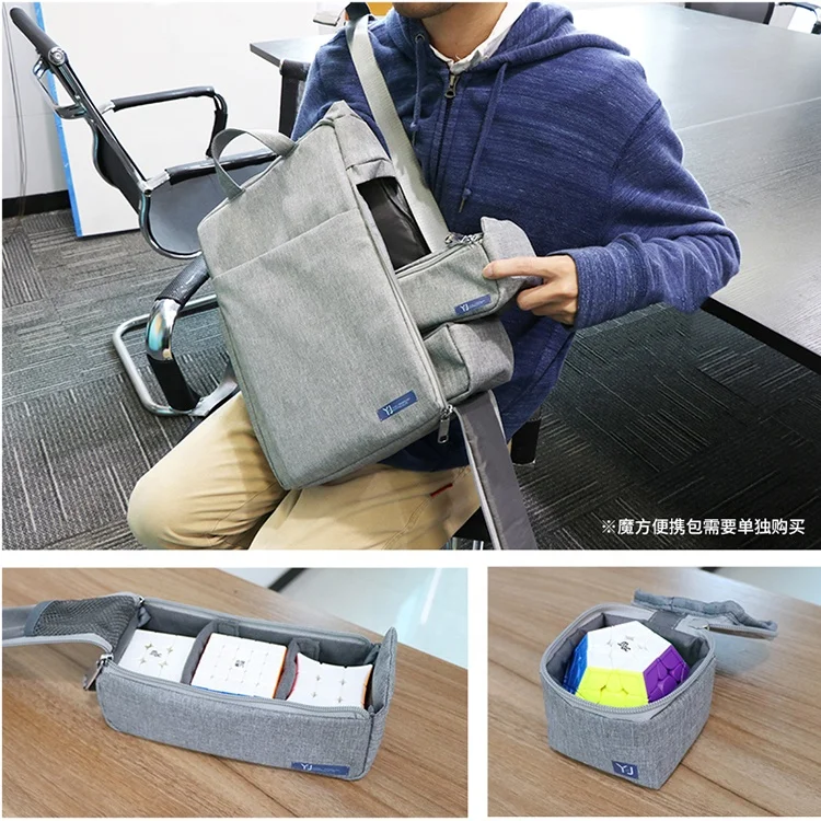 Yongjun Fashion Puzzle Grey Multi-functional Magic Cubes Backpack Shoulder Bag