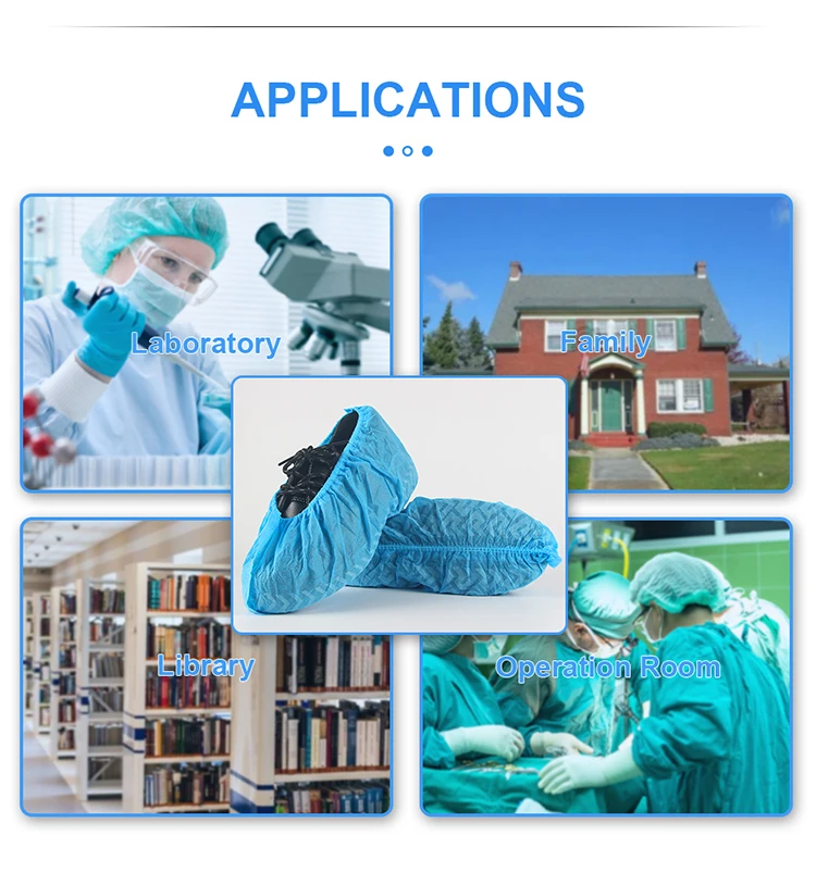 High Quality dust-proof antiskid Disposable Non-woven Shoe Covers nonwoven Wholesale Disposable Shoe cover  Waterproof