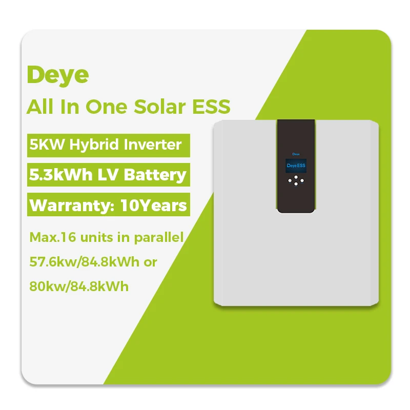 Deye ESS RW-F5.3-1H3 5 кВт система хранения энергии все в одном с инвертором и литиевой батареей LV 5kWh батарея