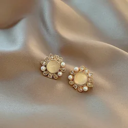39 Designs Korean S925 Silver Ear Post Nickel Free Hypoallergenic Flower Stud Earrings 18k Gold Plated Fashion Ladies Earrings