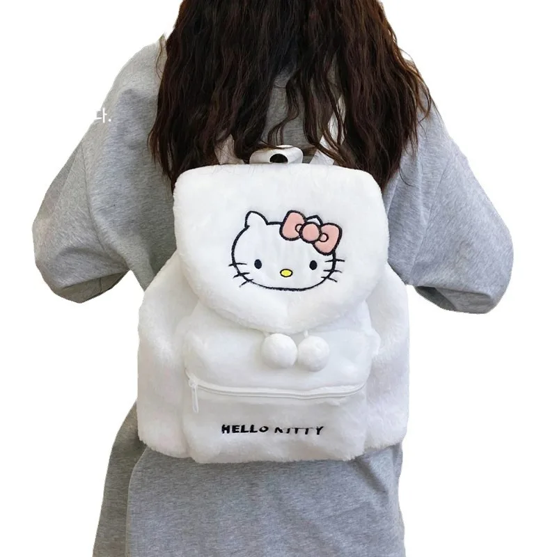 New Cartoon Backpack Kuromi Melody Plush Backpack Girl Cute Cartoon Book Bag Manufacturer Direct Sales