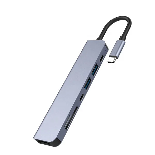 Высокое качество 7 в 1 Type-C USB Hub многопортовый Док станция зарядное устройство с 4K HD USB3.0 RJ45 SD TF USB-C PD зарядный адаптер для Macbook Pro