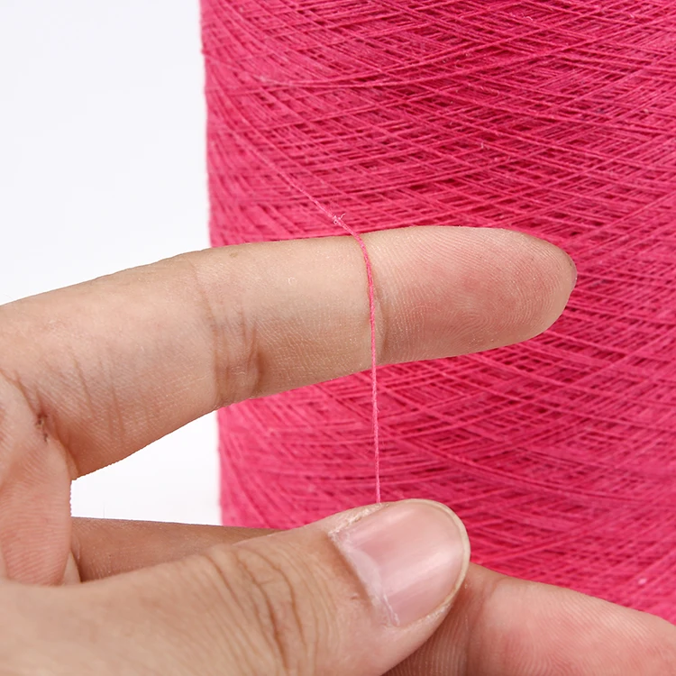 Fushia recycled cotton blended knitting weaving yarn oe yarn