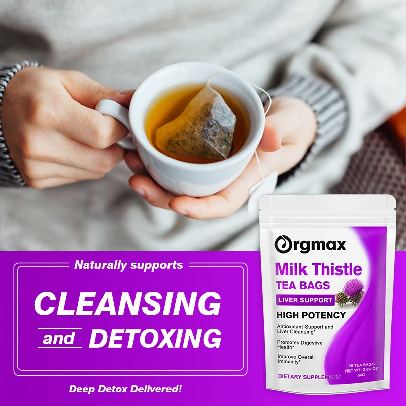 Small MOQ Custom Logo Liver Detoxification Milk Thistle Tea 14 Days Flower Tea