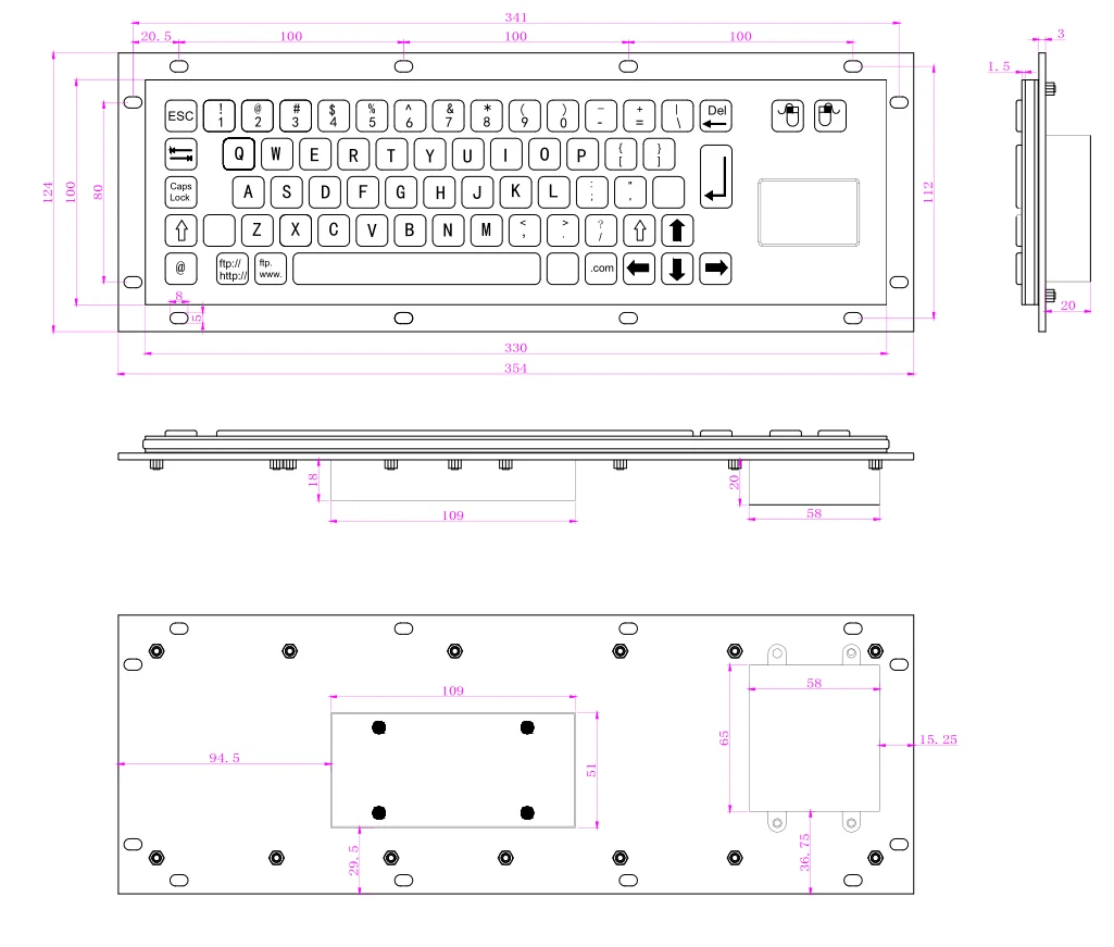 Компактная и прочная Взрывозащищенная клавиатура с 67 клавишами и сертификатом взрывозащищенности, водонепроницаемая и Пыленепроницаемая сенсорная панель