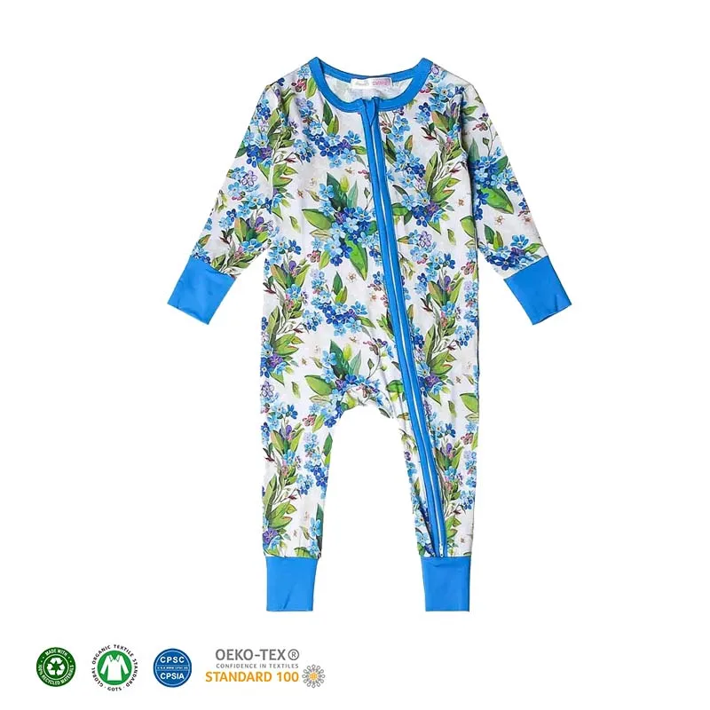 Custom Print 100% Bamboo Zipper Suit Bamboo Onesies Baby Clothes