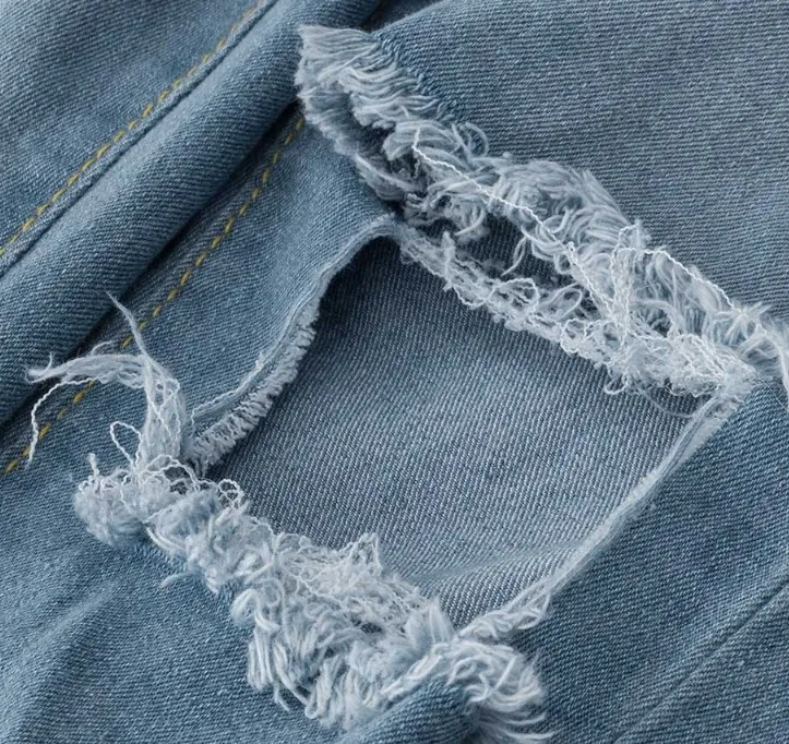 Spring 2023 new popular high-waisted hip lifting elastic small foot broken pencil jeans for women woman clothes