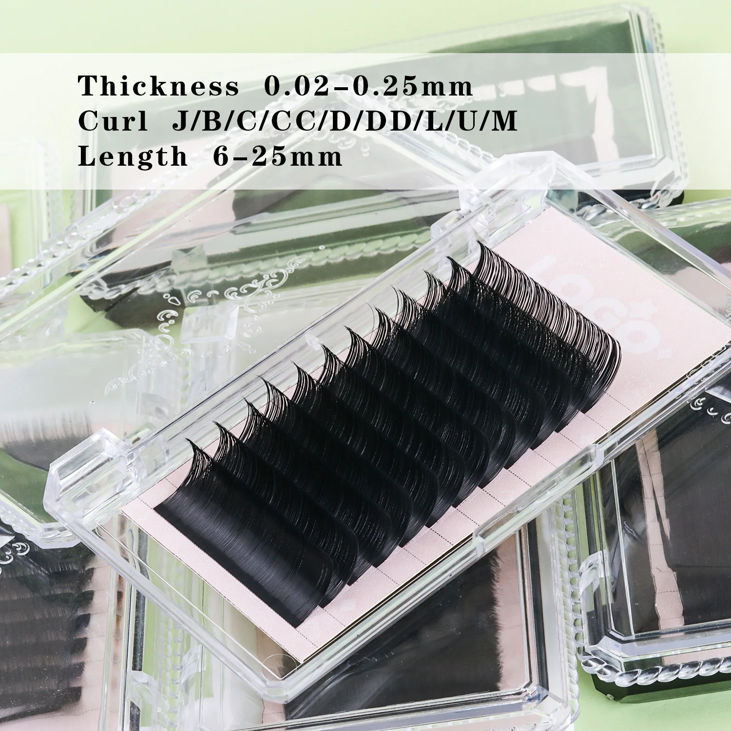 Eyelash Extension Trays Cashmere .03 J Curl Bottom Lashes Easy Fan Extensions Suministros