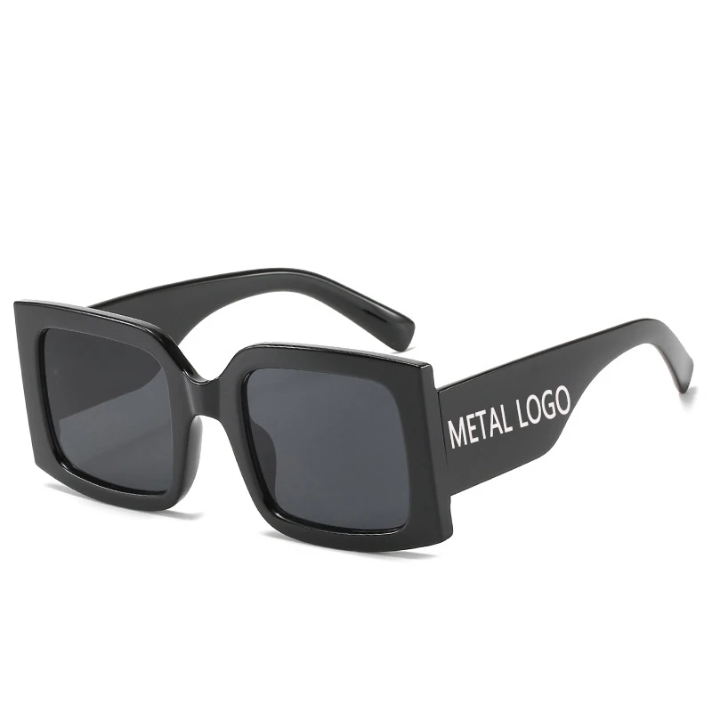 PC Big Frame L Shades Sunglasses Retro Oversized Square Luxury Women Men Custom Logo AC UV400 Lenses Unisex Customer Logo OEM