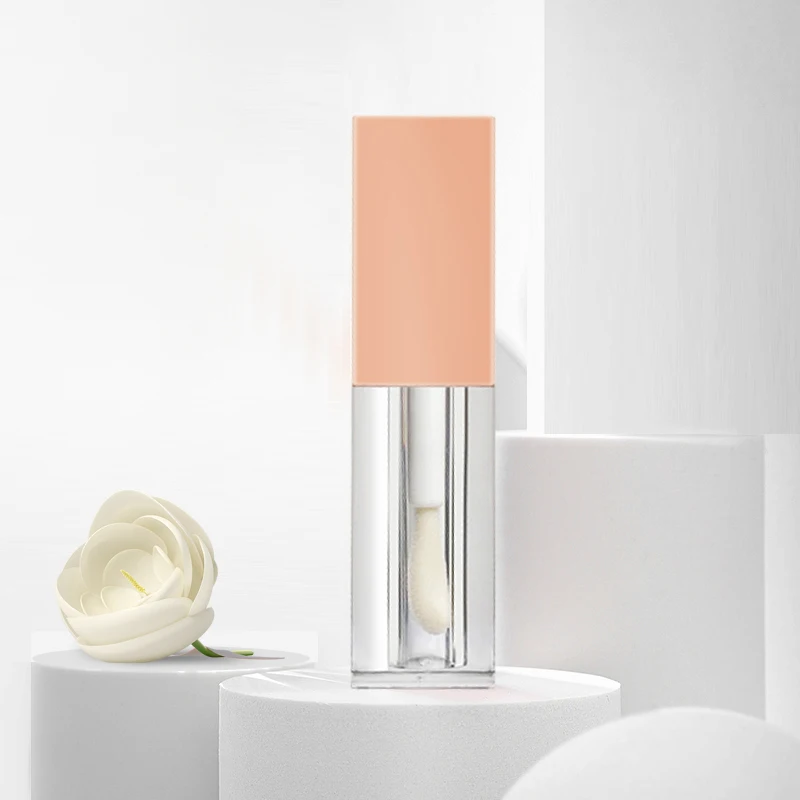 pink square lipgloss tubes OEM empty gold  lipstick tube lip gloss tube  for Liquid Eyeshadow 5ml 7ml