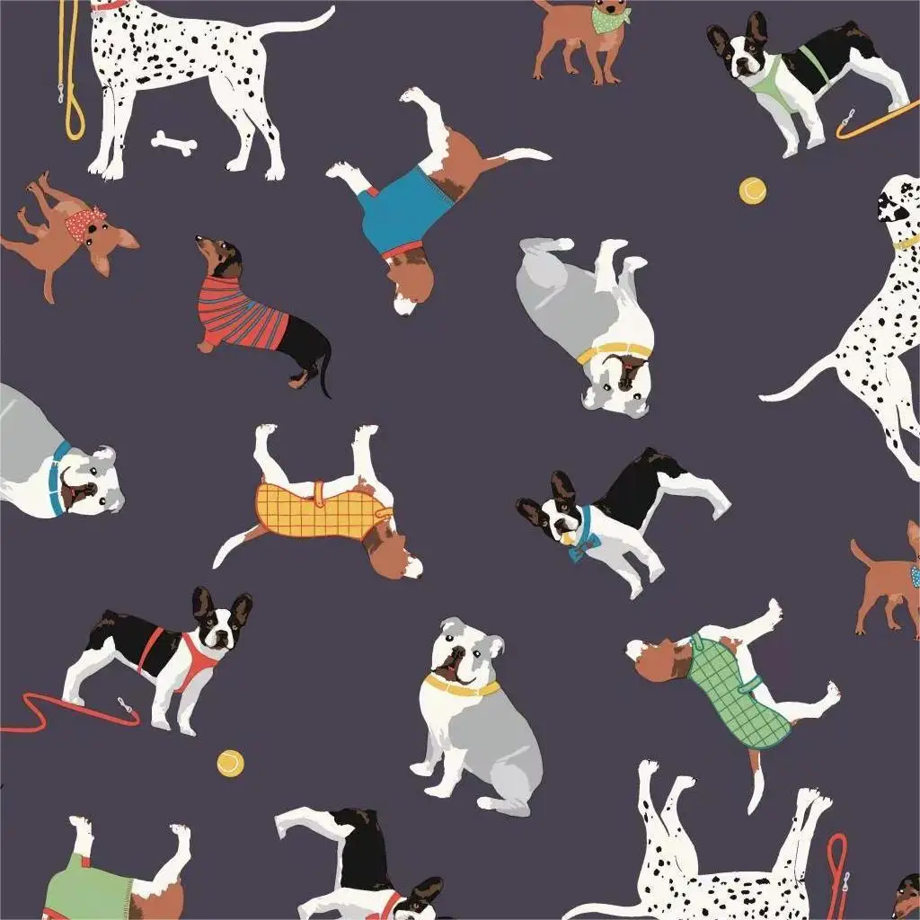 Custom Design Printing Dog Pattern Waterproof 600d Polyester Oxford Fabric with Pu Backing