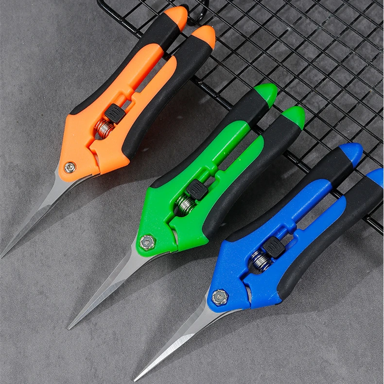 6.5 Inch Garden Pruning Shears Hand Pruner with Stainless Steel Straight Blades Grape Pruning Scissors