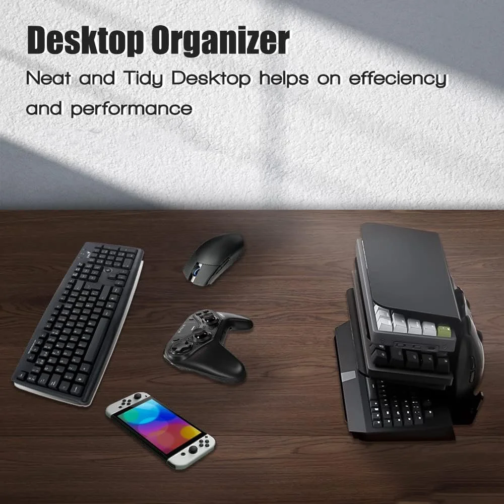 New Arrival Large Capacity 3-Tier Black Acrylic Gaming Keyboard Mouse Storage Holder Racks