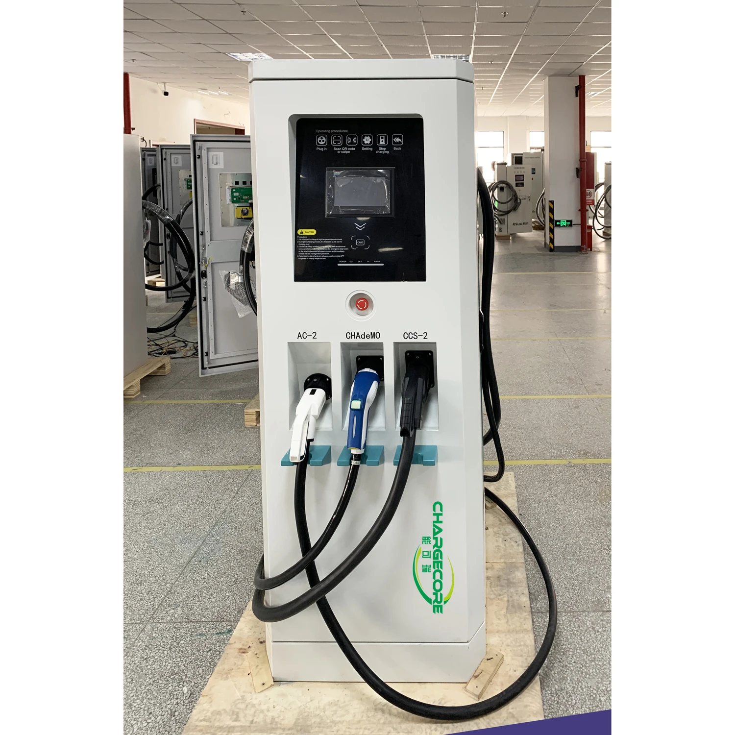 Напольная напольная Автомобильная зарядная станция OCPP CCS chademo кВт постоянного тока