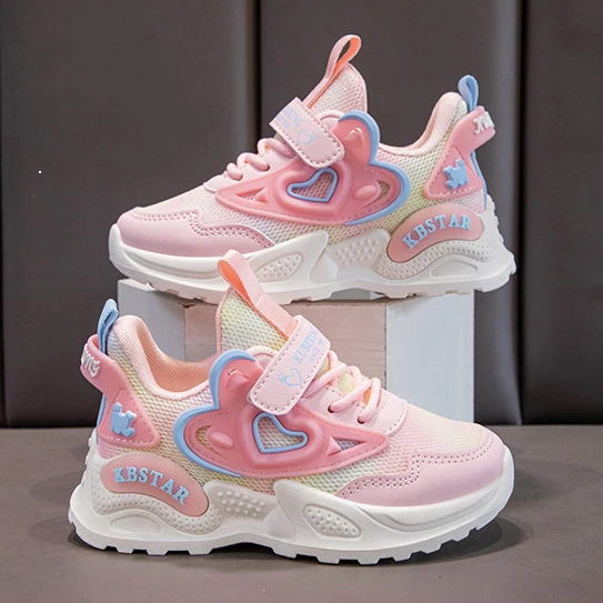 Girls Children Walking Shoes Anti-slip and Breathable Running Sports Shoes Lightweight Wholesale Cheap