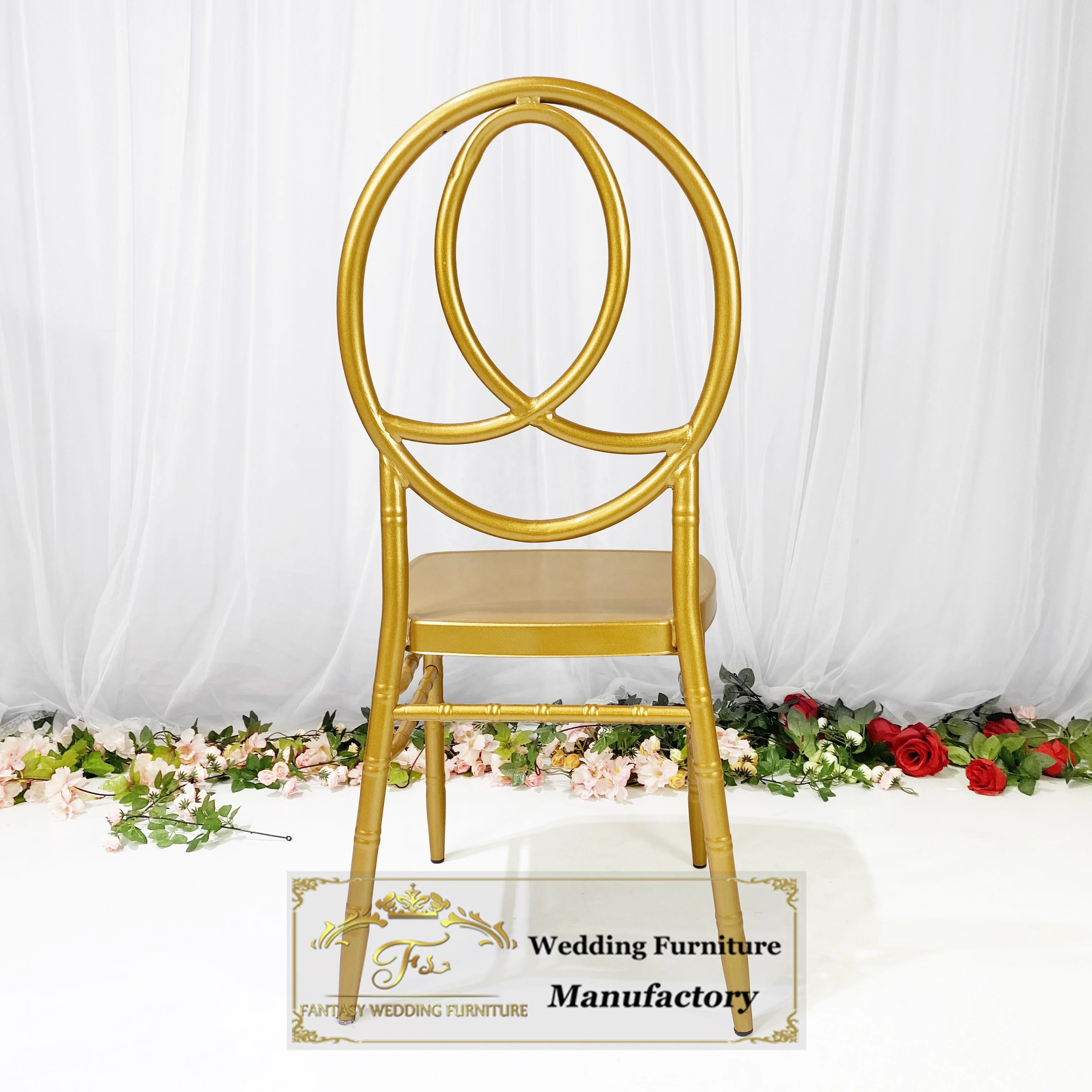 white and gold wholesale metal phoenix chair for wedding reception
