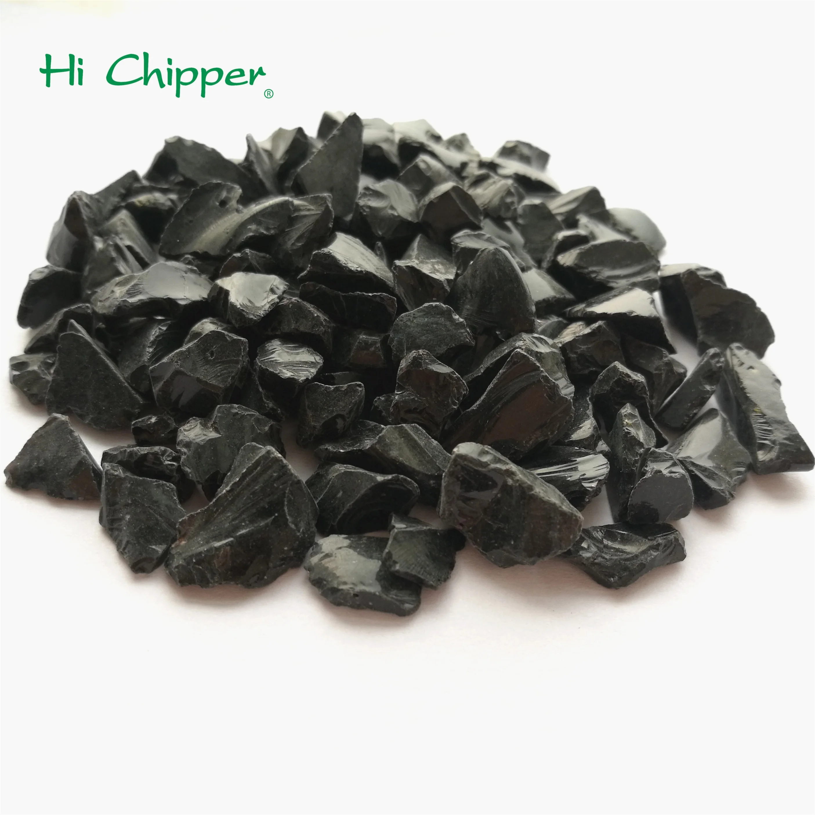 1-3mm black terrazzo glass chips for slab decoration