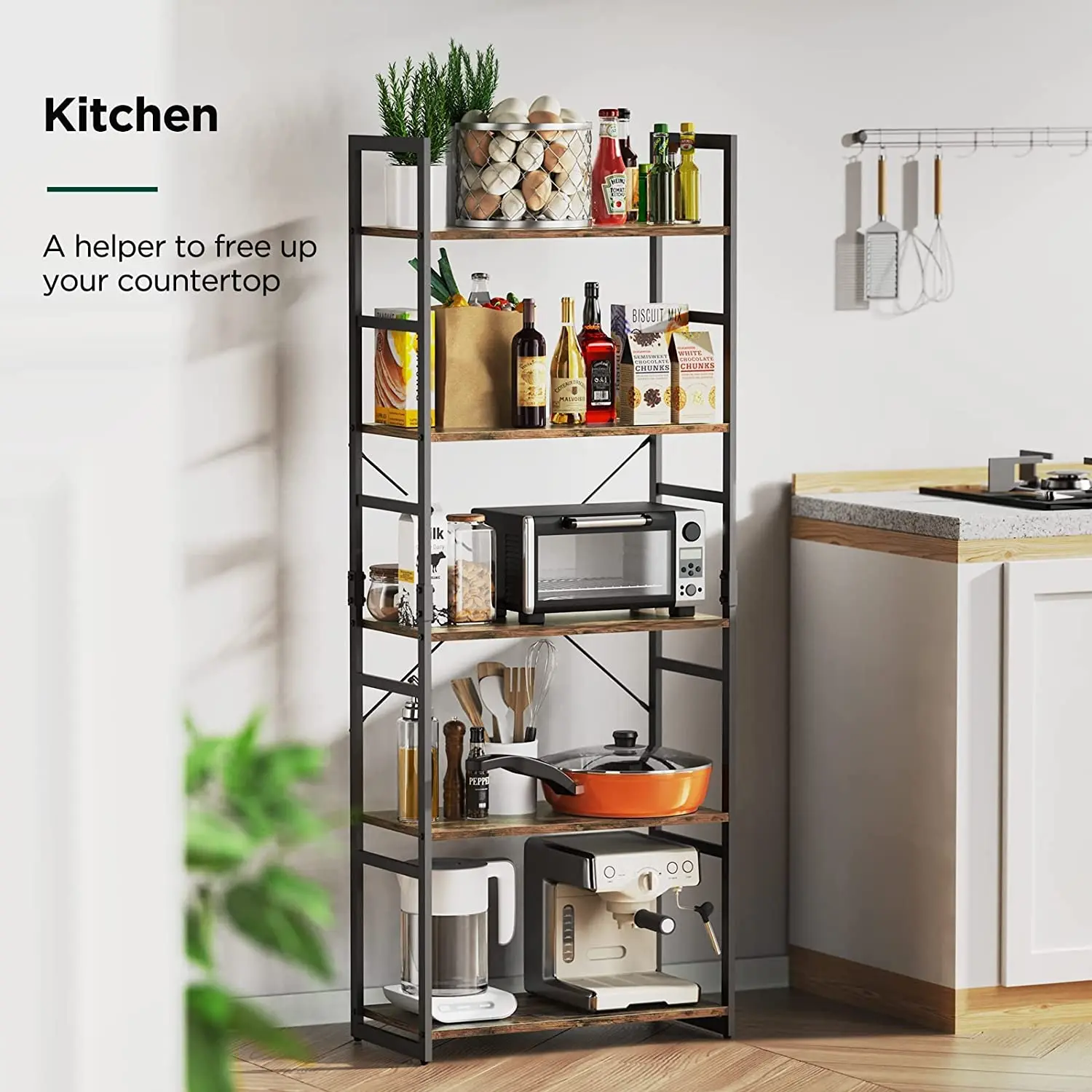 5 layers high bookcase, storage ladder, suitable for study/living room/office vertical shelf