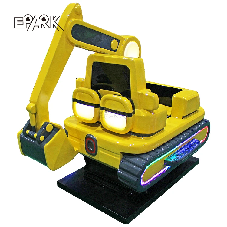 Amusememt Park Rides Baby Ride On Toy Car Fiberglass Excavator Kiddie Ride With Mp5 Music Machine