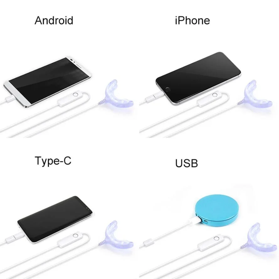 CE Certificated Portable Mini LED Teeth Whitening Light Private Label Home Use with Mouth Tray USB Multi-Purpose Accessories