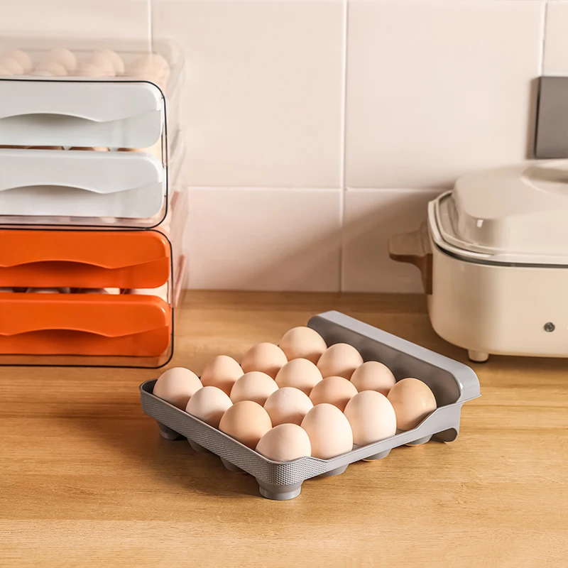 Wannuo Practical family egg storage box Wholesale household double egg storage rack in kitchen