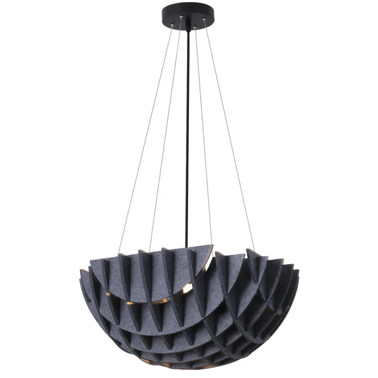 European Chandelier Hard Felt Fabric Ceiling Lamp Non-Woven PET Felt Lamp