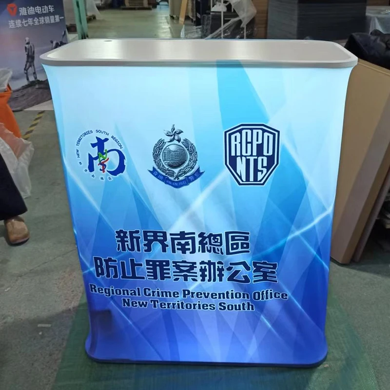Trade Shows Product LED Display Automatic Rising Promotional Counter Display Portable Pop Up Counter