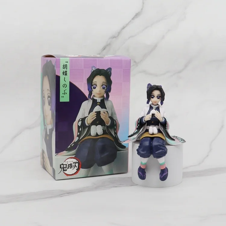 Toy 15cm PVC Action Figure Anime  Kamado Tanjirou Agatsuma Zenitsu Eat Rice Balls Demon Slayer