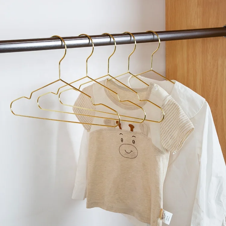 Top Quality Children Gold Metal Clothes Shirts Hanger Cute Small Strong Coats Hanger for Kids