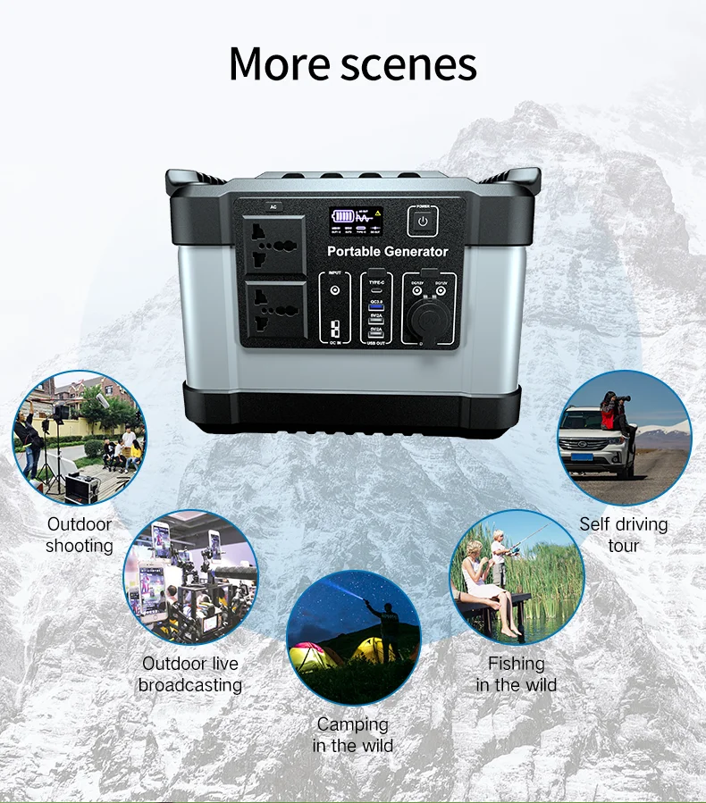 Power Generator Portable Pure Sine Wave mini solar Generator 1000W Portable Power Station For Outdoors Camping