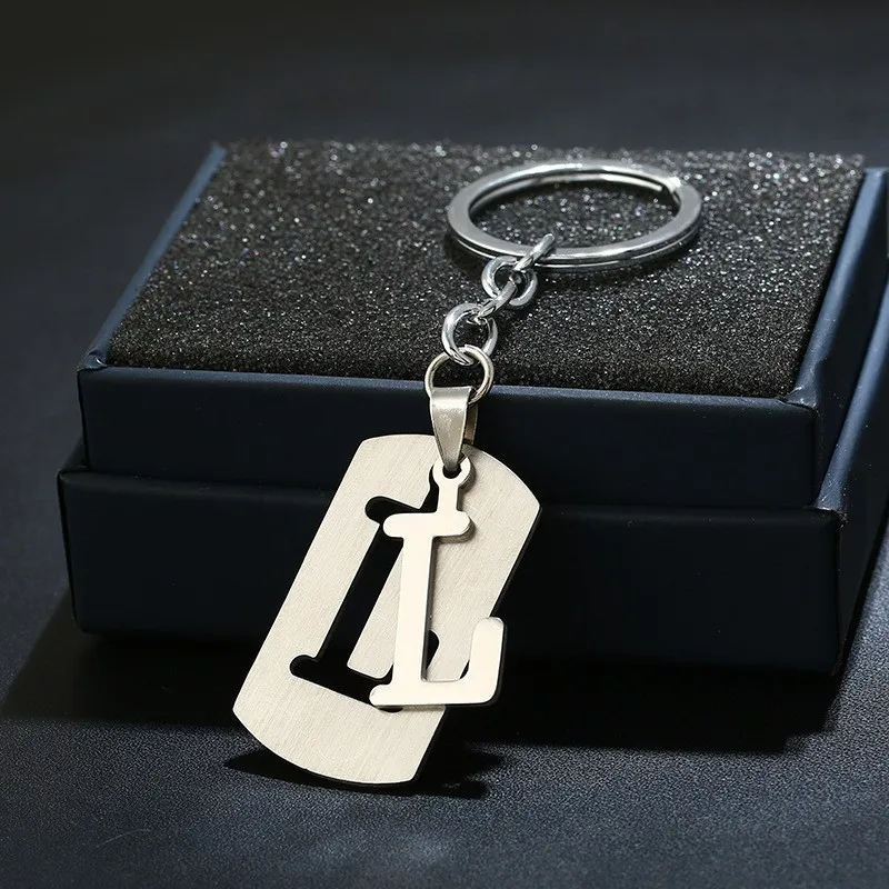 Creative Personalized Key Ring Chain Pendant Accessories Jewelry Metal Letter Keychain With Logo Custom Metal Alloy Key Chain