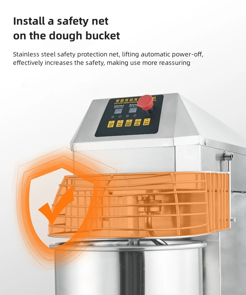 Double-Speed Flour Kneading Machine Horizontal Dough Kneading Machine Commercial Mixer for Bakery Dough